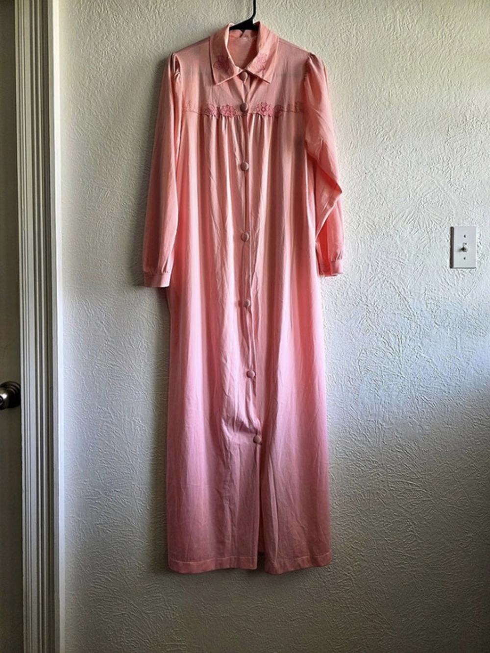 Cozy Cottagecore Pink Floral Maxi Nightgown Dress